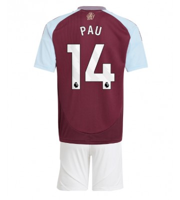 Aston Villa Pau Torres #14 Hemmatröja Barn 2024-25 Kortärmad (+ Korta byxor)